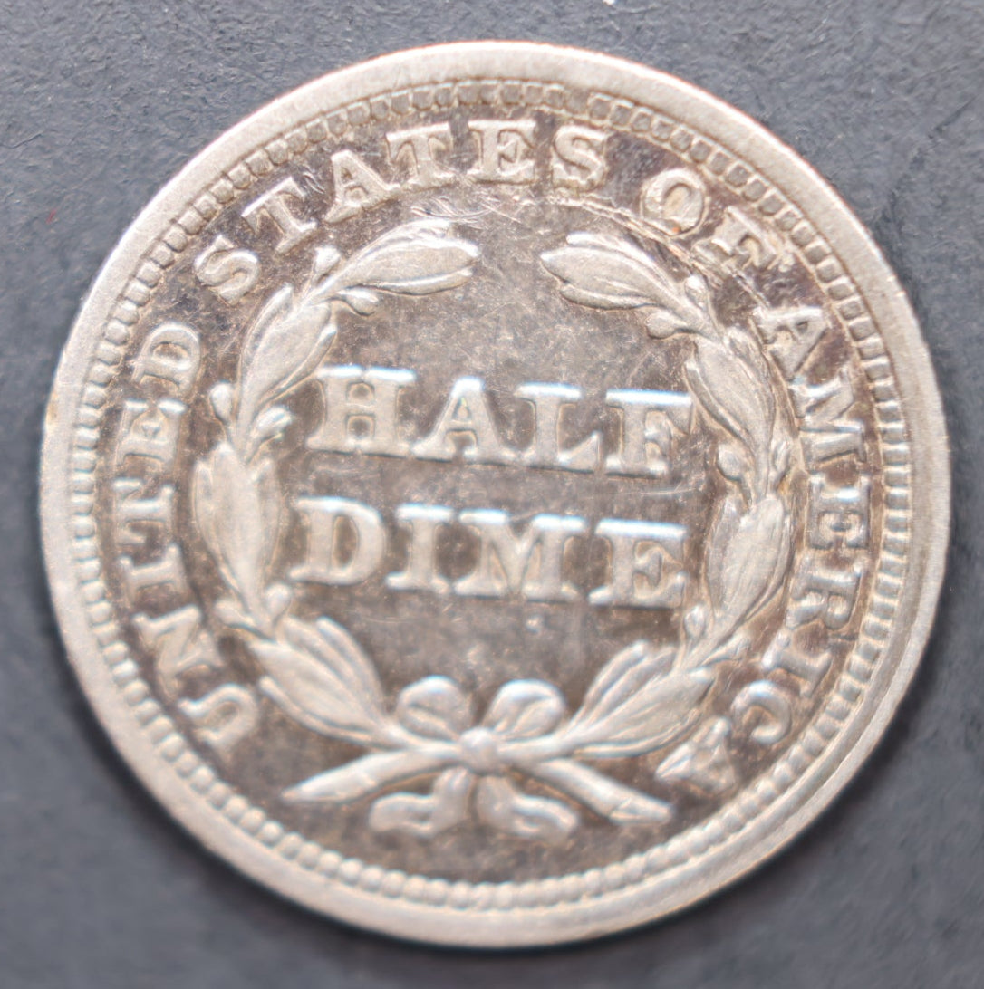 1859 Seated Liberty Half Dime, Extra Fine Circulated Coin, Store #HE084.