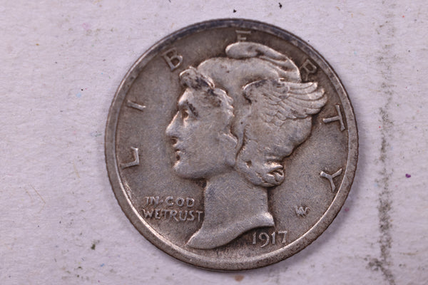 1917 Mercury Silver Dime., Extra Fine., Store  #19709