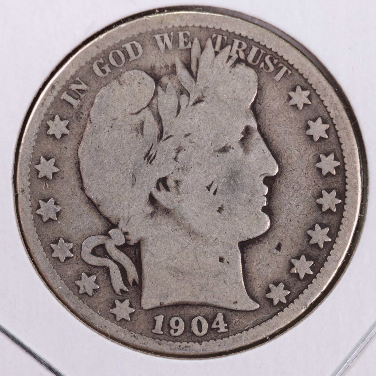 1904-S Barber Silver Half Dollar, Very Good Circulated Coin, Store #HR087