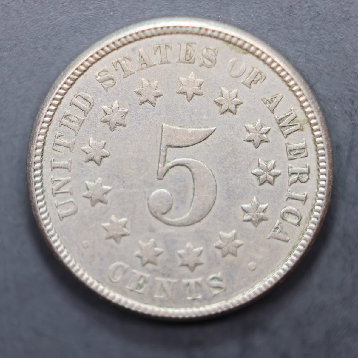 1872 Shield Nickel, About Uncirculated Plus Coin, Store #NL022.