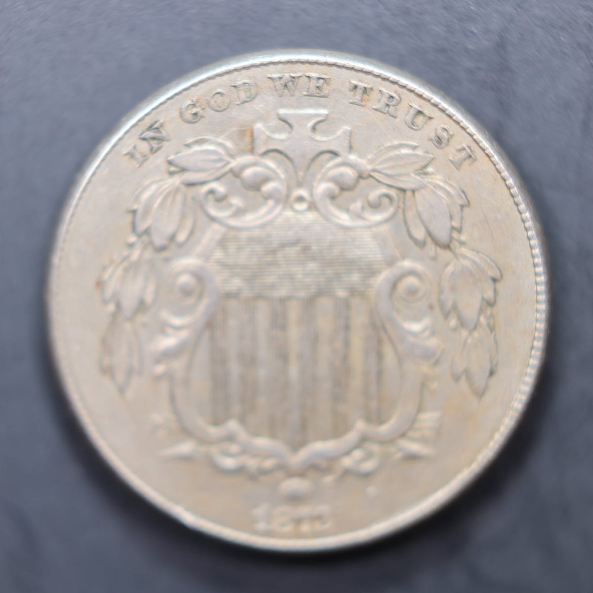 1873 Shield Nickel, About Uncirculated Coin, Store #NL027.