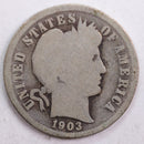 1903 Barber Silver Dime, Abt Good Circulated Coin, Store