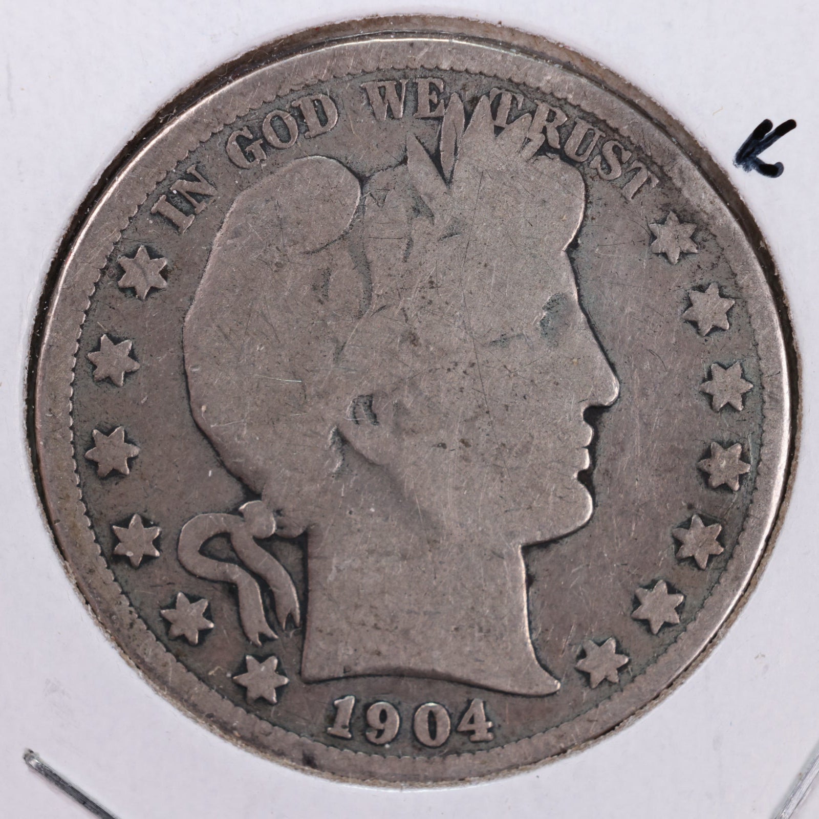 1904-S Barber Silver Half Dollar, Very Good Details, Circulated Coin, Store #HR089