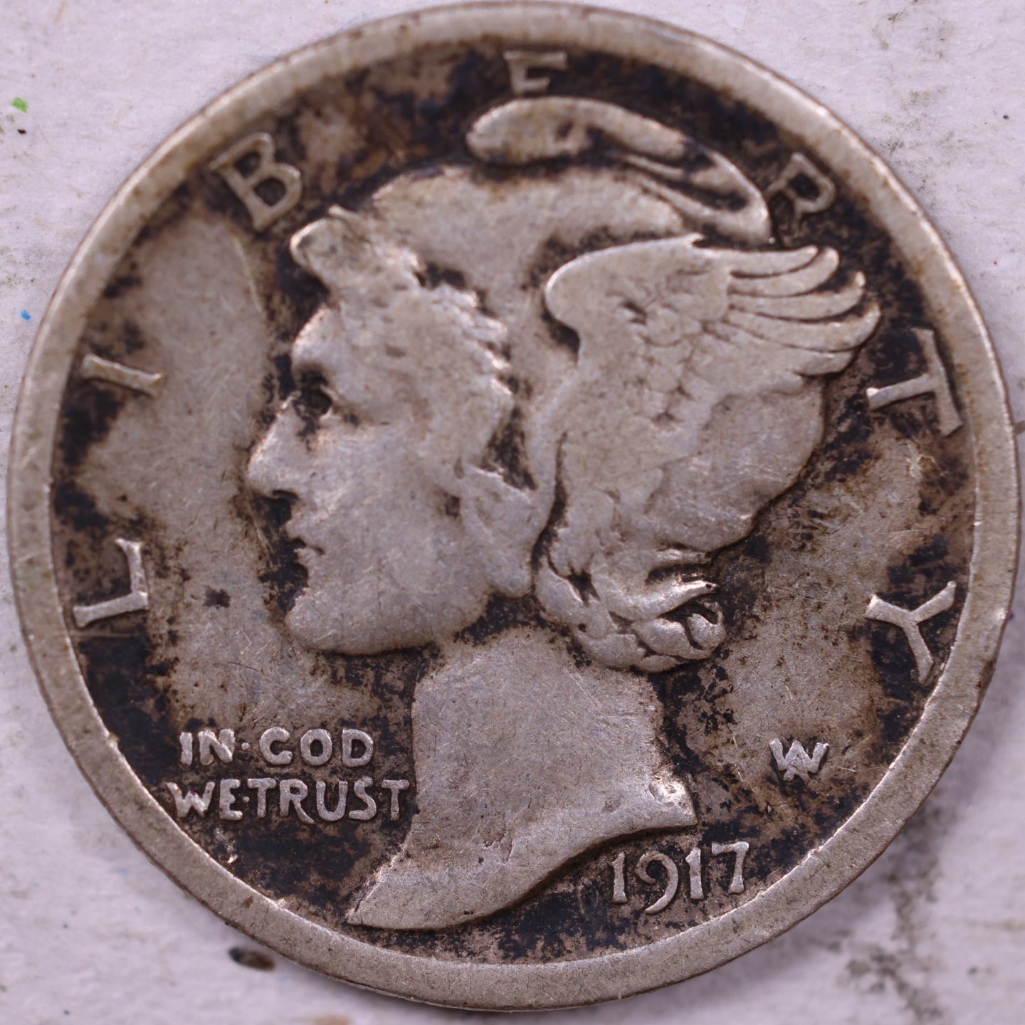 1917 Mercury Dime, Very Fine Circulated Coin, Store #19714