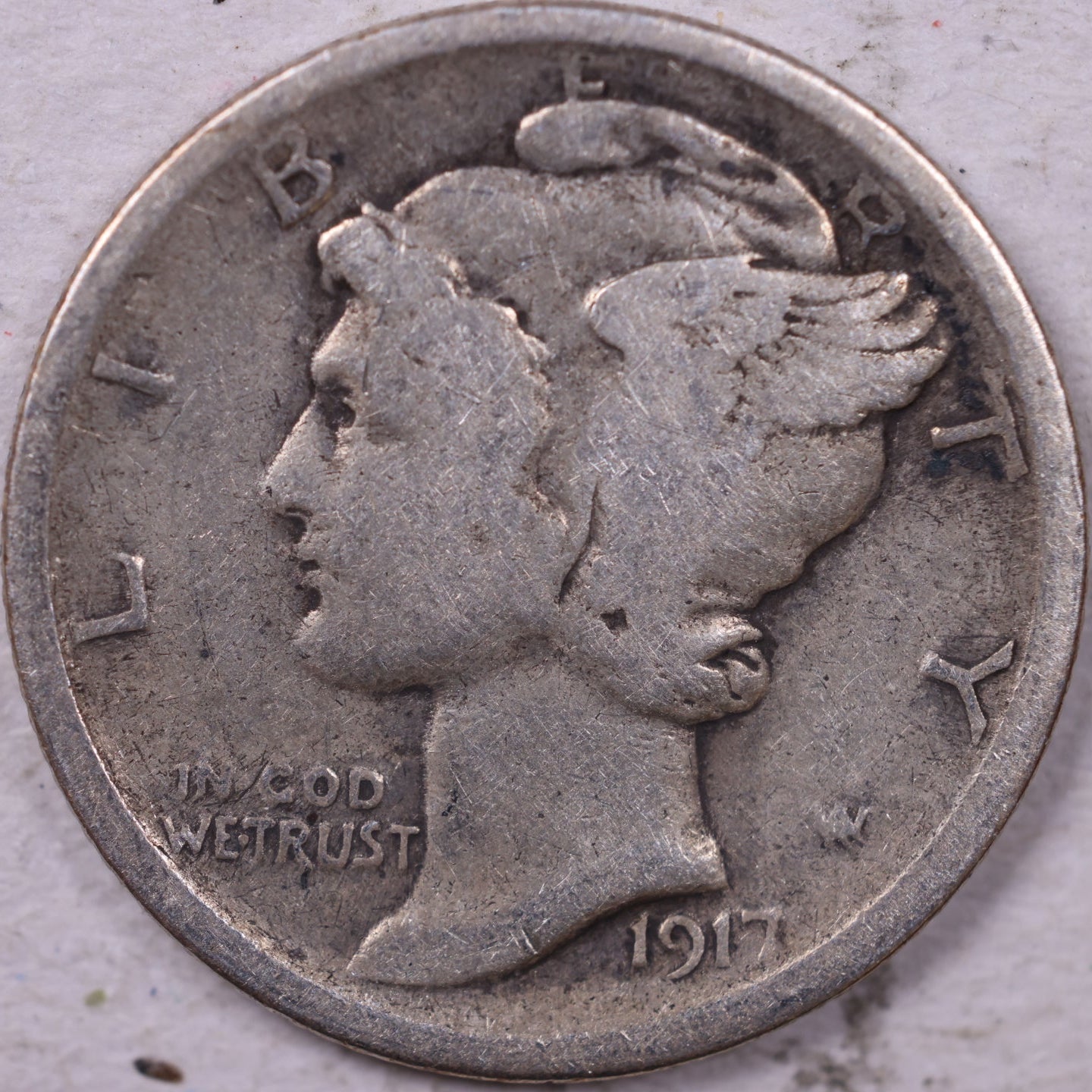 1917 Mercury Dime, Very Good Circulated Coin, Store #19716