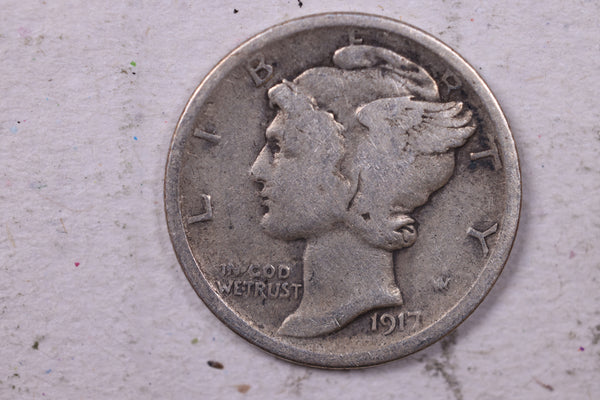 1917 Mercury Silver Dime., Very Good., Store  #19716