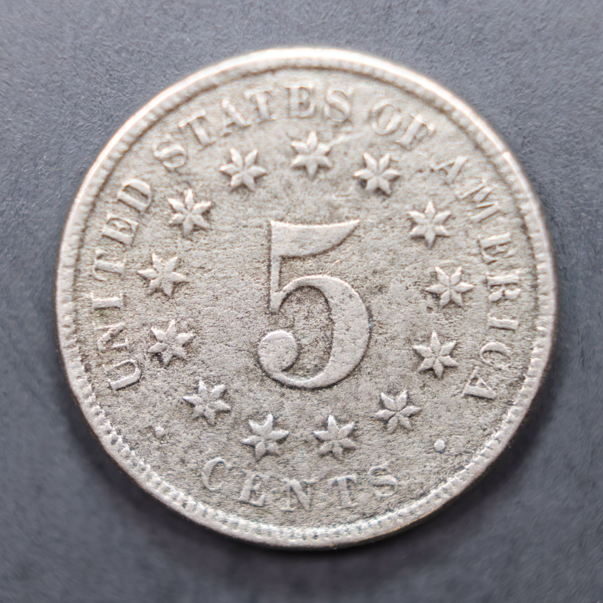 1873 Shield Nickel, Open 3, Very Good Detailed Circulated Coin, Store #NL033.