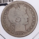 1905-S Barber Silver Half Dollar., Good., Circulated Coin., Store