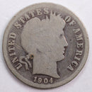 1904 Barber Silver Dime, Good Circulated Coin, Store
