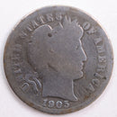 1905 Barber Silver Dime, Abt Good Circulated Coin, Store