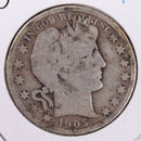 1905-S Barber Silver Half Dollar., Very Good., Circulated Coin., Store