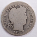 1905 Barber Silver Dime, Abt Good Circulated Coin, Store
