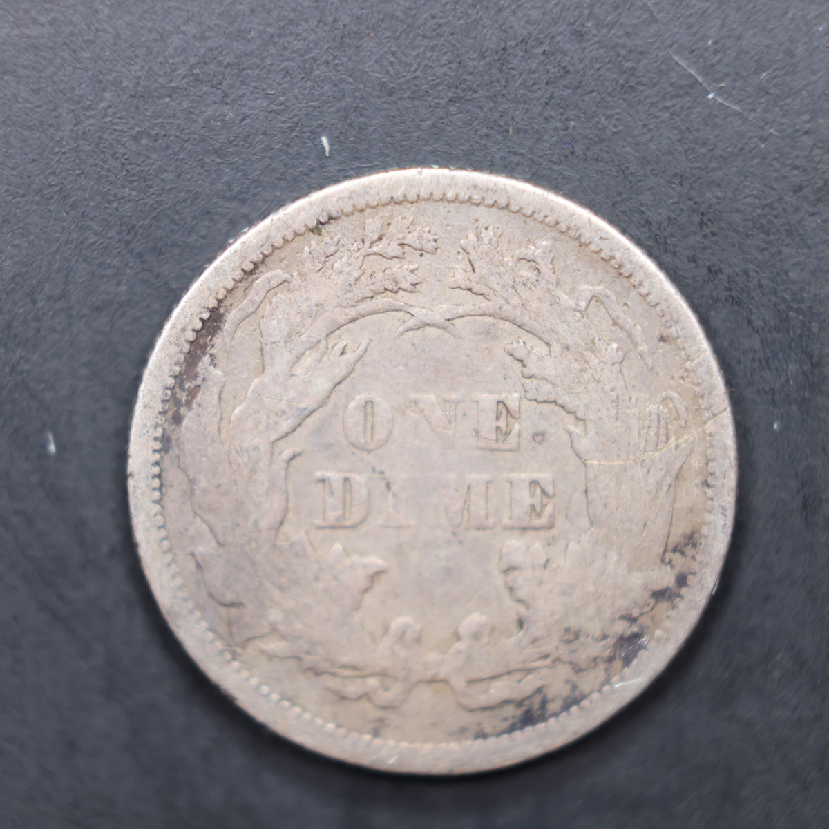 1872 Seated Liberty Silver Dime, Very Fine Circulated Coin, Store Sale #DE110.