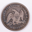 1861 Seated Liberty Silver Half Dollar., Very Fine., Circulated Coin., Store