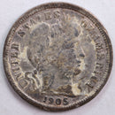 1905-S Barber Silver Dime, Very Good Circulated Coin, Store