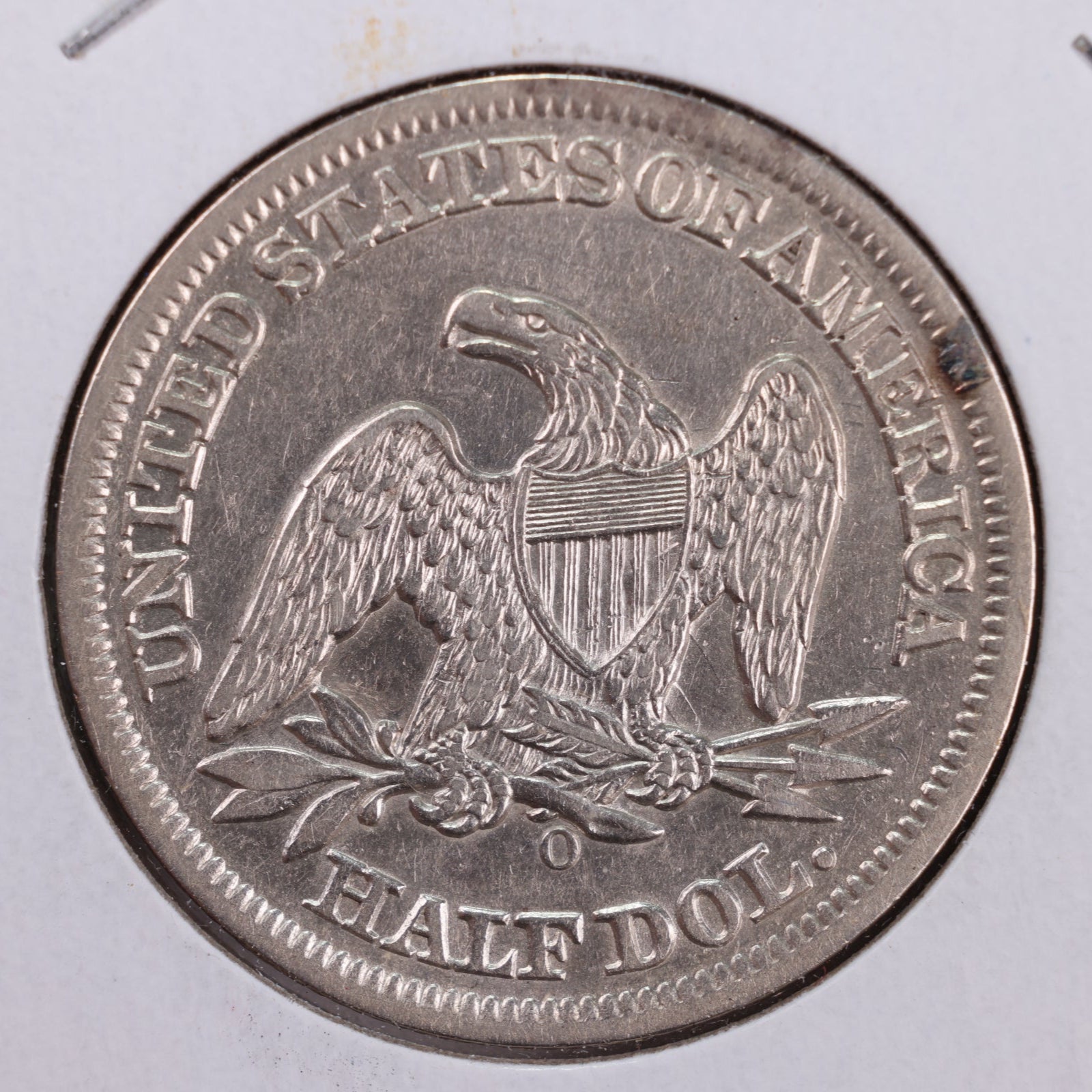1858-O Seated Liberty Silver Half Dollar, About Uncirculated Coin, Store #HR103