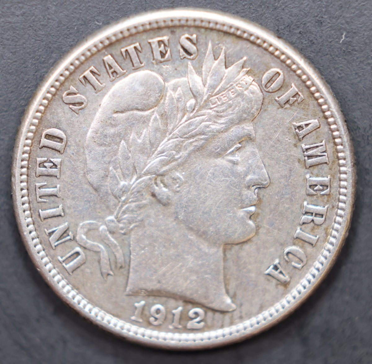 1912-D Barber Silver Dime, Extra Fine Circulated Coin, Store Sale #DE113.