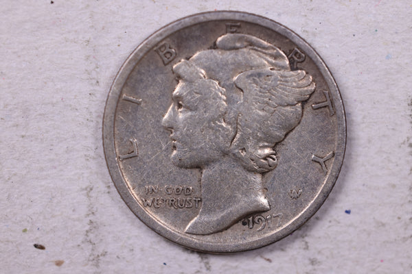 1917-S Mercury Silver Dime., Very Fine., Store  #19730