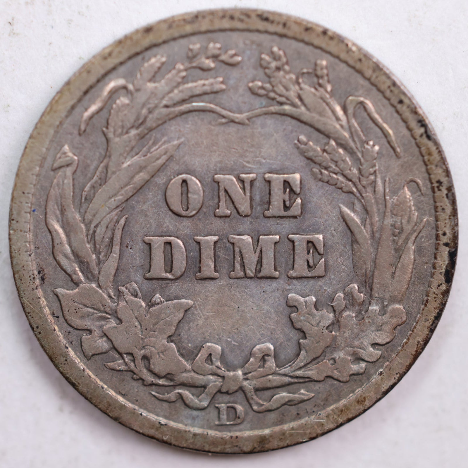 1906-D Barber Silver Dime, Very Fine+ Circulated Coin, Store #DE0460