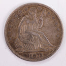 1875 Seated Liberty Silver Half Dollar., Extra Fine Circulated Coin., Store