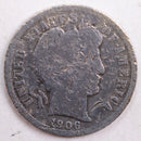 1906-D Barber Silver Dime, Abt Good Circulated Coin, Store