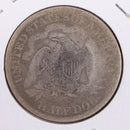 1875 Seated Liberty Silver Half Dollar., Very Good + Circulated Coin., Store
