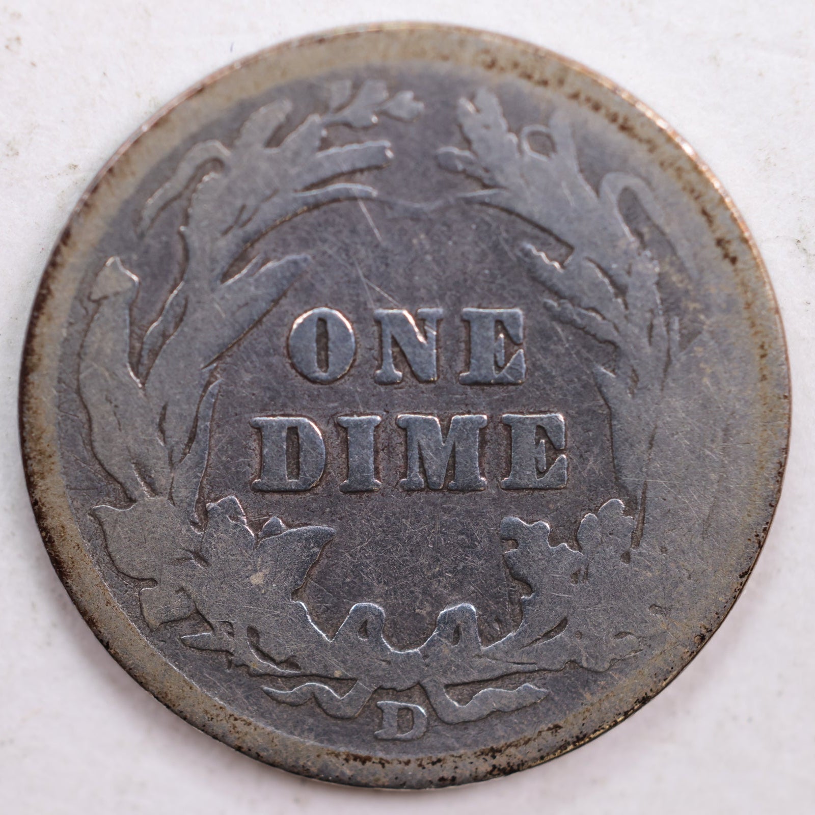 1907-D Barber Silver Dime, Good Circulated Coin, Store #DE0455