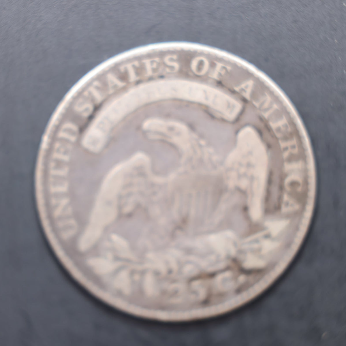 1825 Cap Bust Silver Quarter, Fine Detailed Circulated Coin, Store Sale #QR1560.