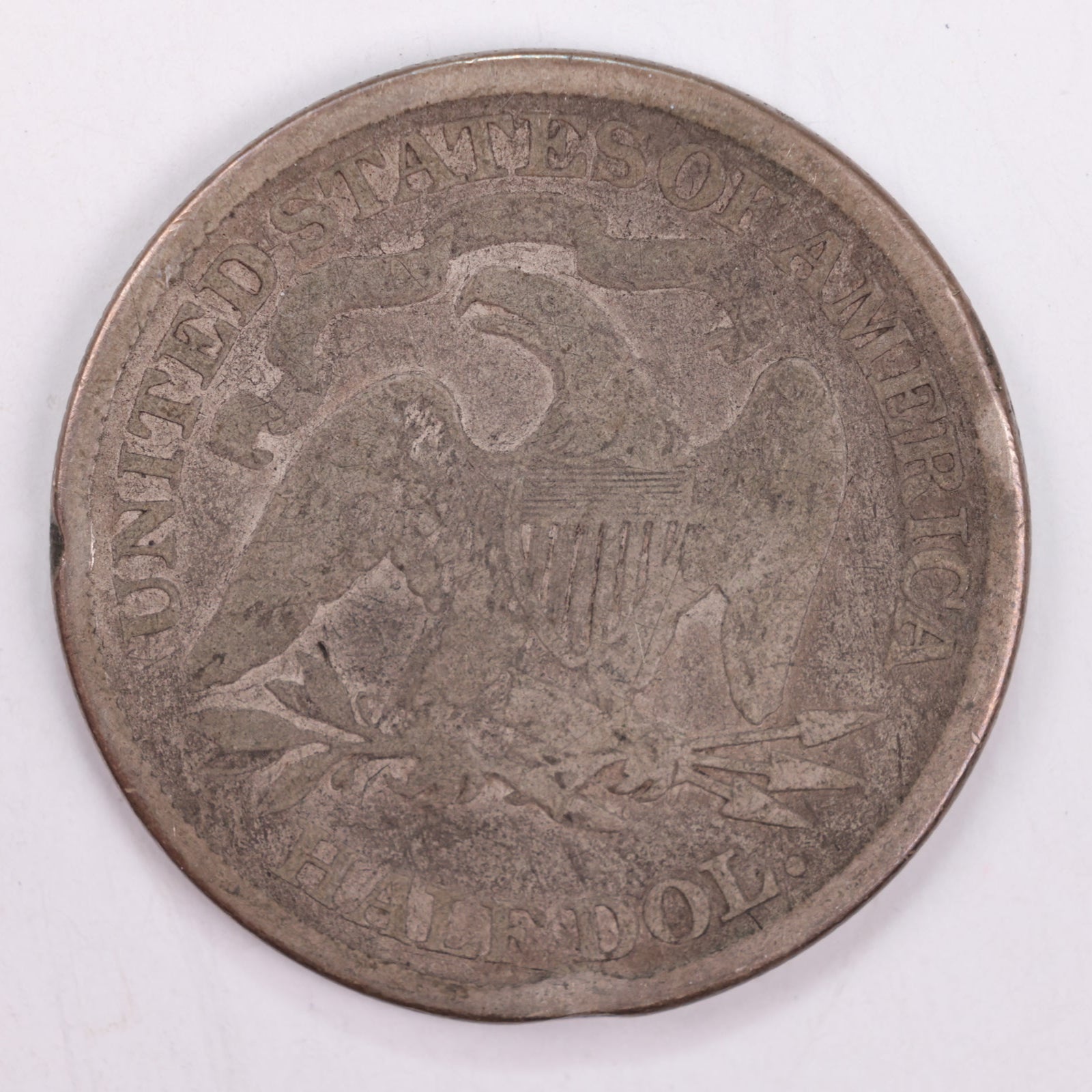 1875 Seated Liberty Silver Half Dollar, Very Good Circulated Coin, Store #HR116