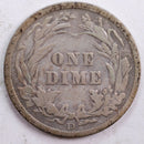 1907-D Barber Silver Dime, Fine Circulated Coin, Store