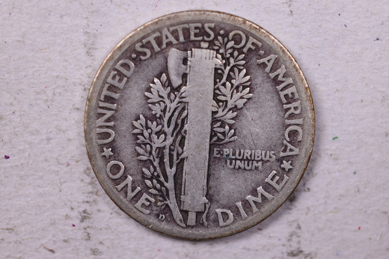 1918-D Mercury Silver Dime., Fine., Store