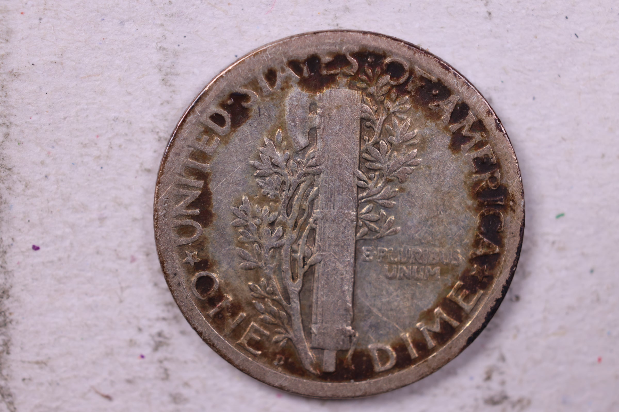 1918-D Mercury Silver Dime., Fine., Store  #19743