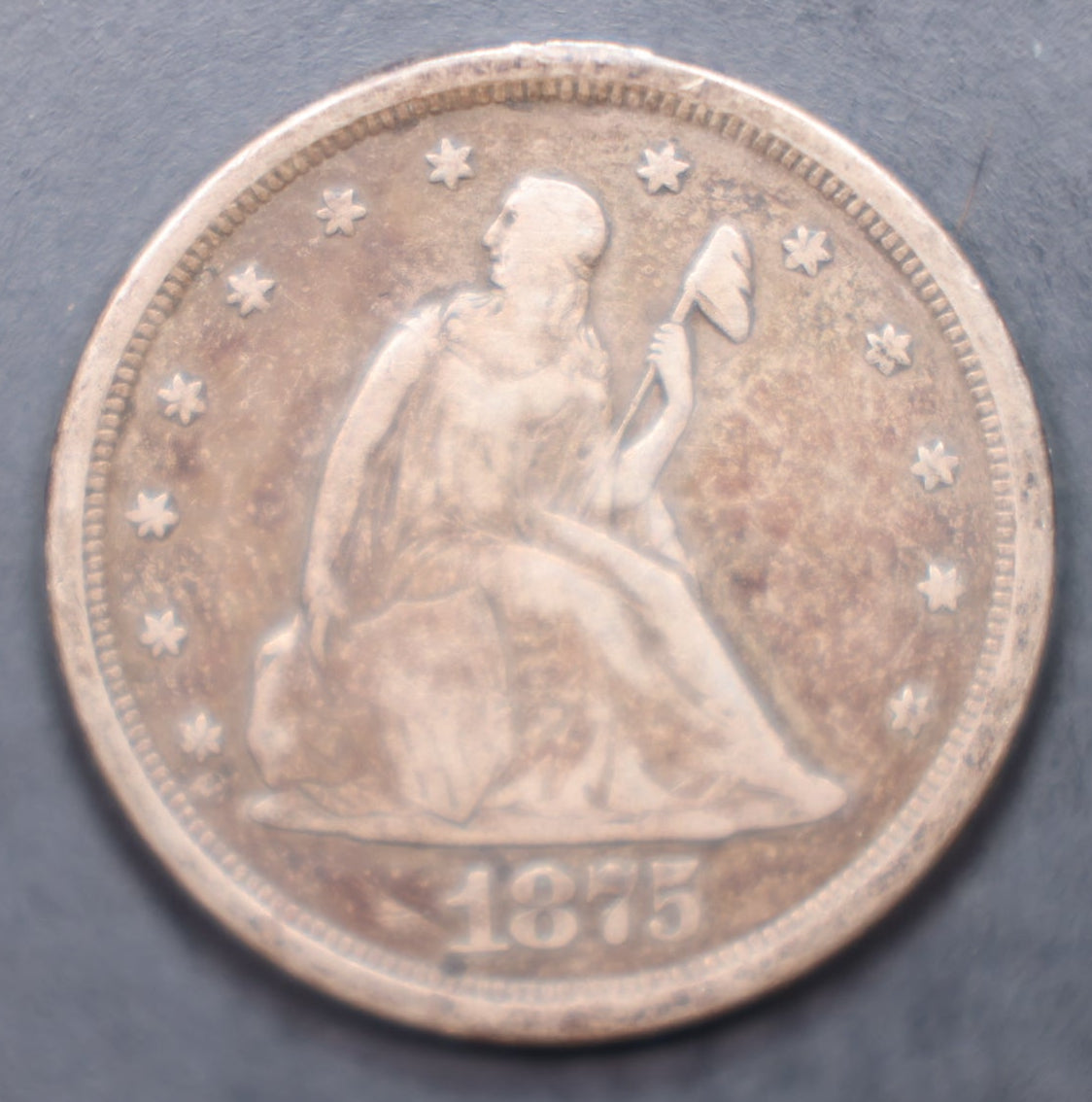 1875-S 20 Cent Piece. Fine Plus Circulated Collectible Coin, Store Sale #20C006