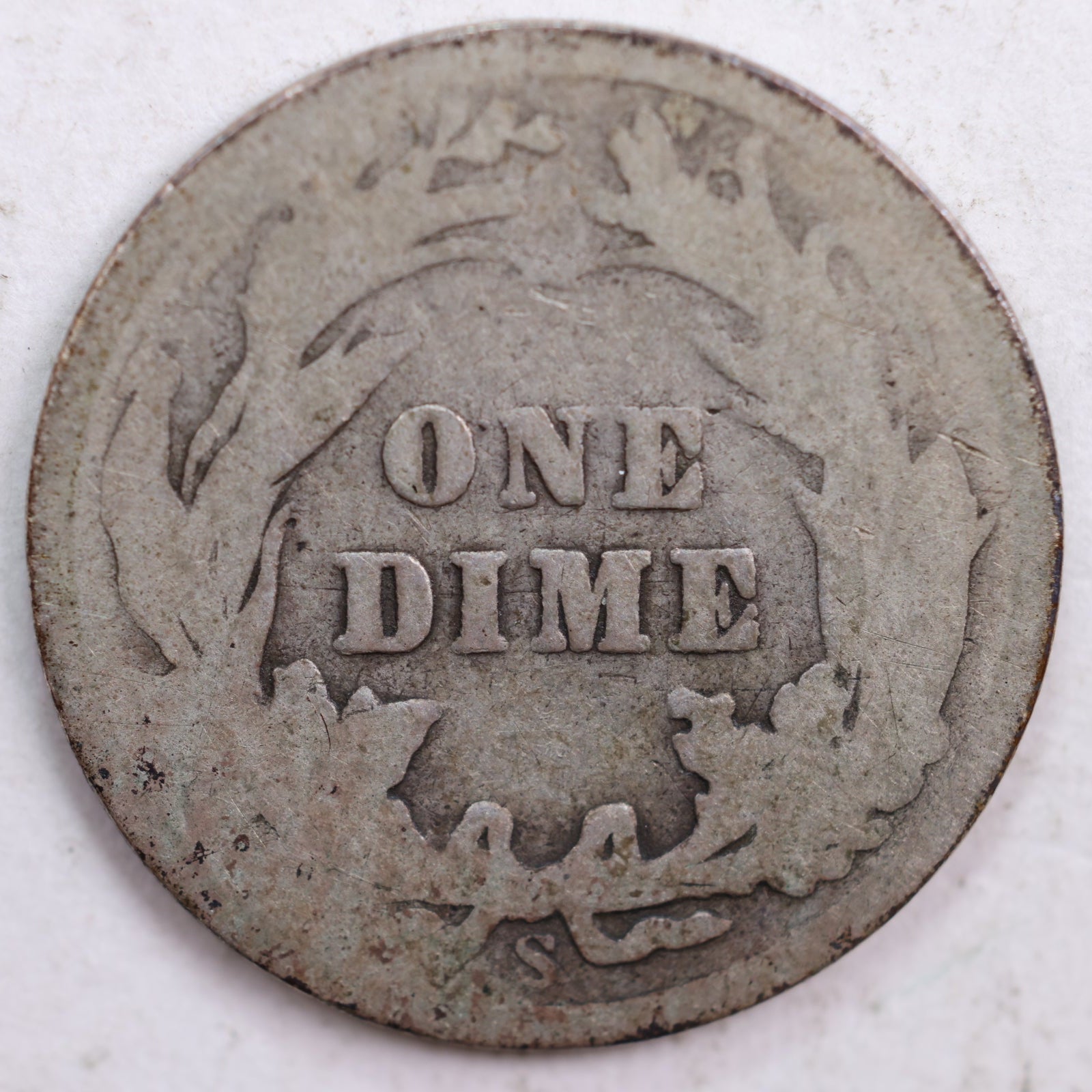 1907 Barber Silver Dime, About Good Circulated Coin, Store #DE0449