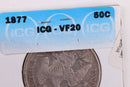1877 Seated Liberty Silver Half Dollar., Very Fine Circulated Coin., Store