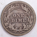 1908 Barber Silver Dime, Very Good Circulated Coin, Store