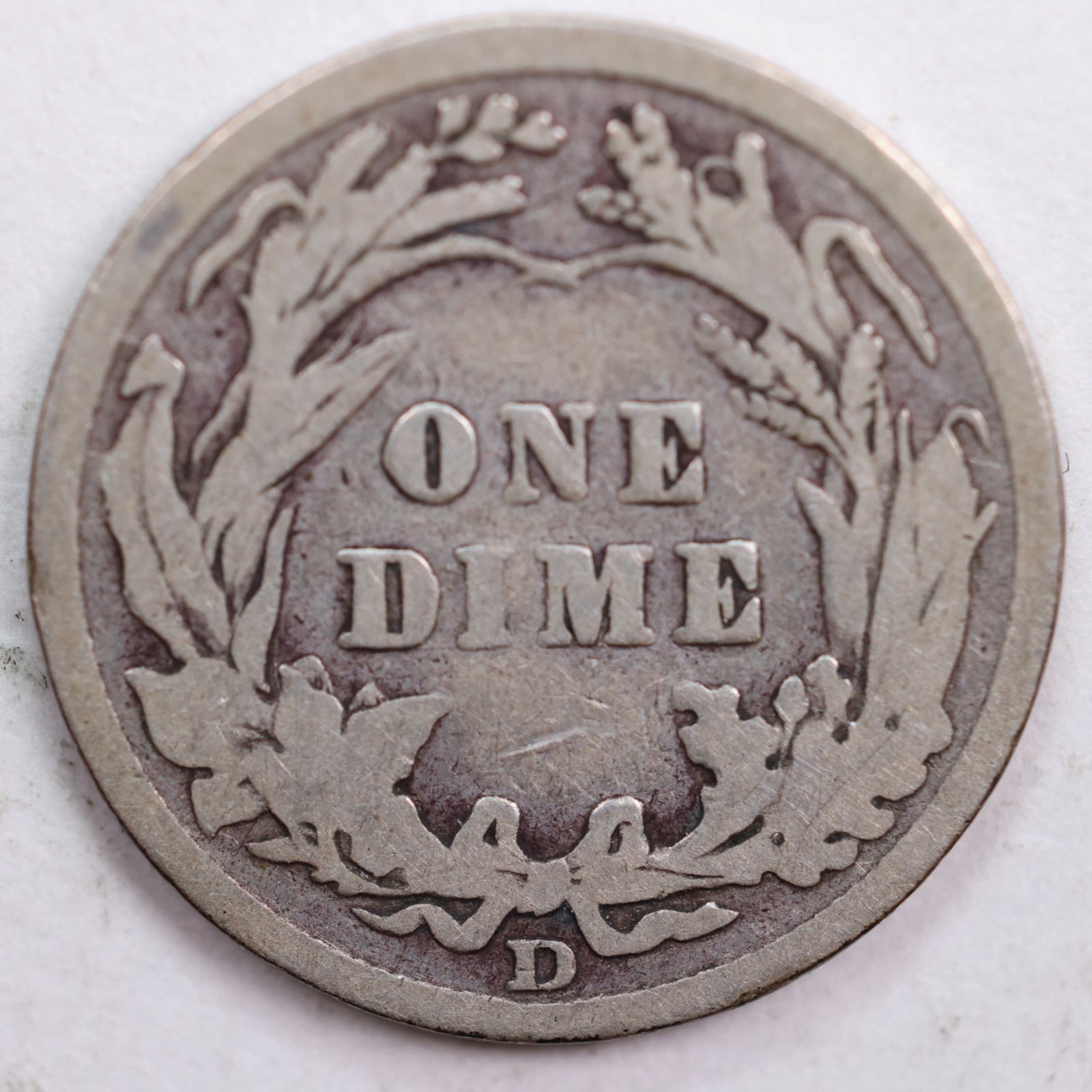 1908-D Barber Dime, Good Circulated Coin, Store #DE0445