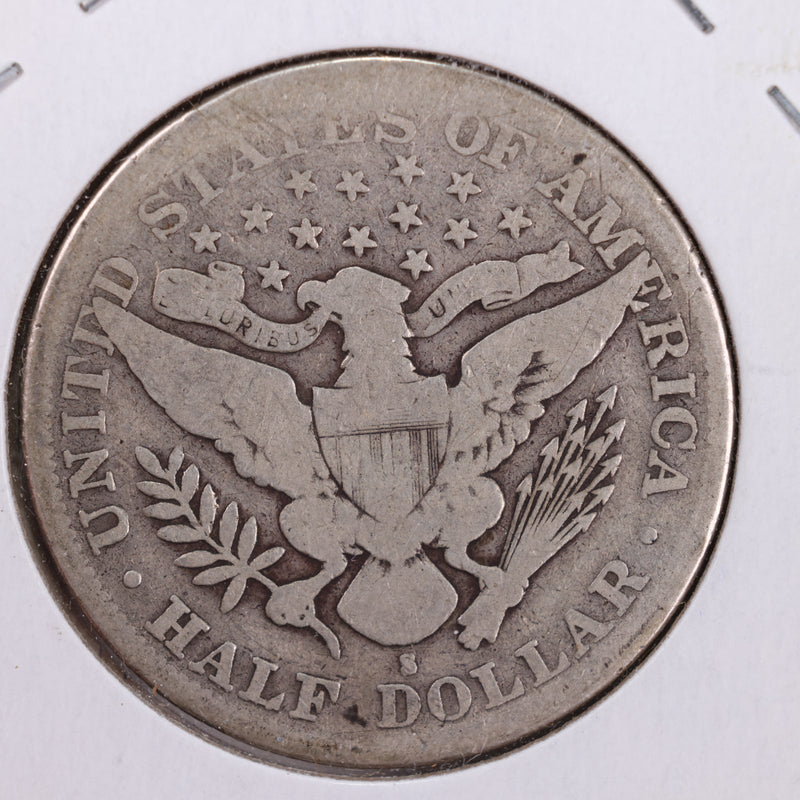 1892-S Barber Silver Half Dollar., Very Good Circulated Coin., Store