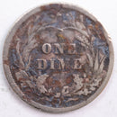 1908-D Barber Silver Dime, Fine Circulated Coin, Store
