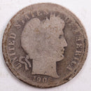 1906-S Barber Silver Dime, Abt Good Circulated Coin, Store