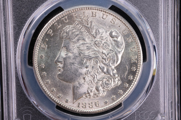1886-S Morgan Silver Dollar, PCGS Certified, Affordable Collectible Coin. Store #91131