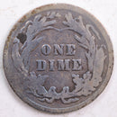 1910 Barber Silver Dime, Abt Good Circulated Coin, Store