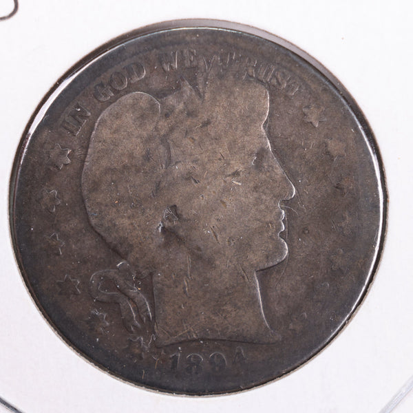 1894-S Barber Silver Half Dollar., About Good., Circulated Coin., Store #HR137
