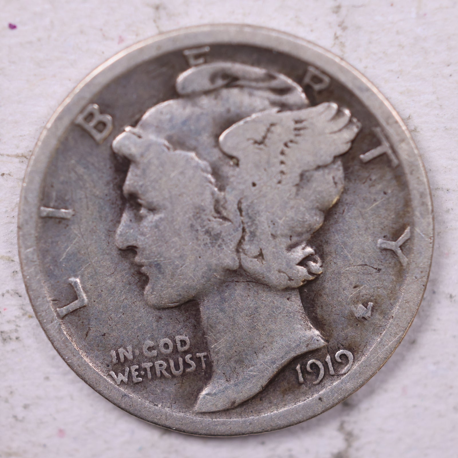 1919 Mercury Dime, Fine Circulated Coin, Store #19761