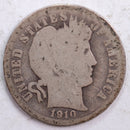 1910-D Barber Silver Dime, Abt Good Circulated Coin, Store