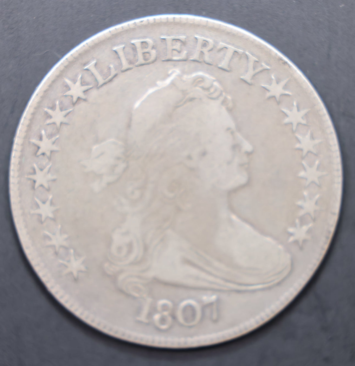 1807 Bust Silver Half Dollar. Very Fine Circulated Coin, Store Sale #HR1888