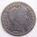 1911-D Barber Silver Dime, Good Circulated Coin, Store