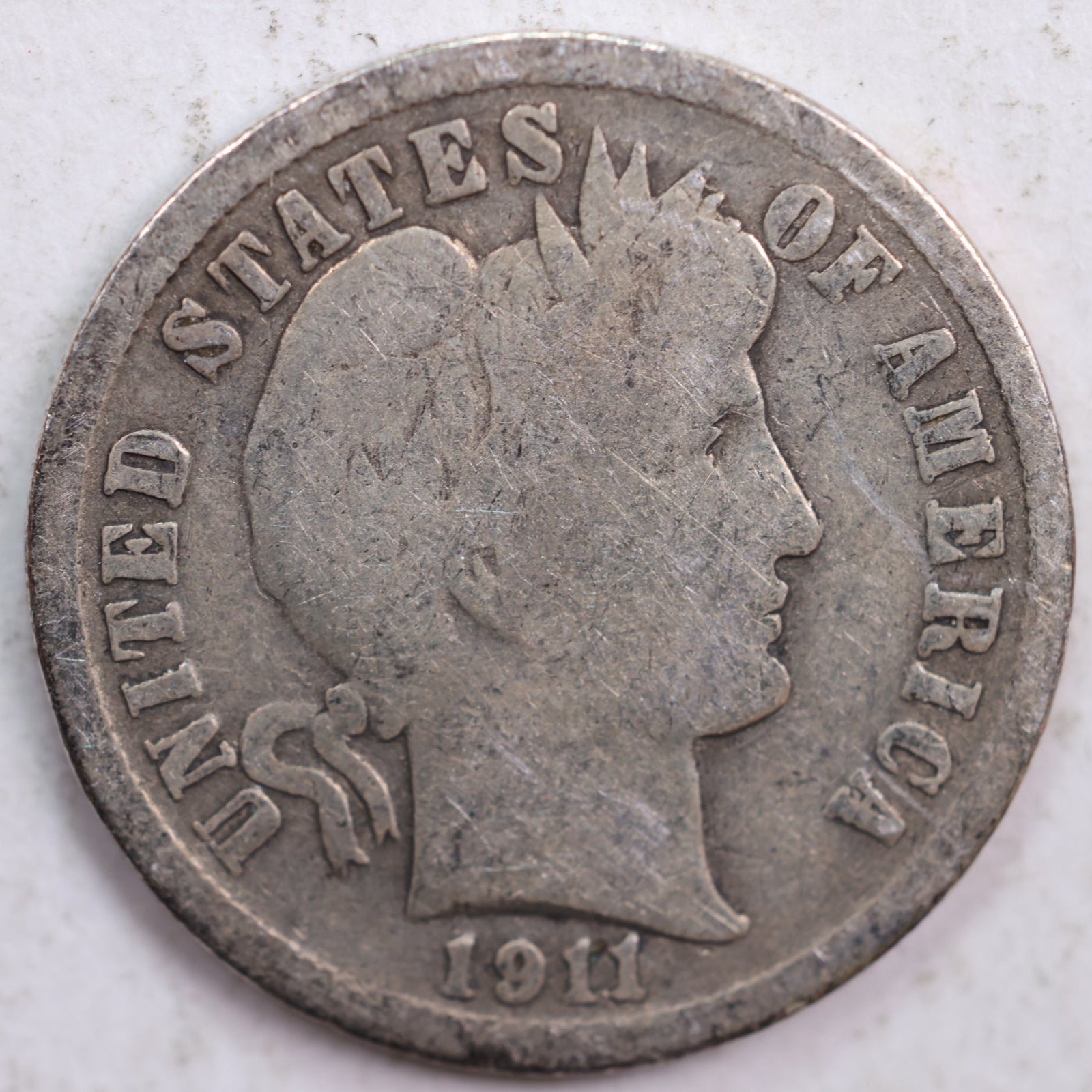 1911-D Barber Dime, Good Circulated Coin, Store #DE0427