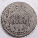 1911-D Barber Silver Dime, Good Circulated Coin, Store