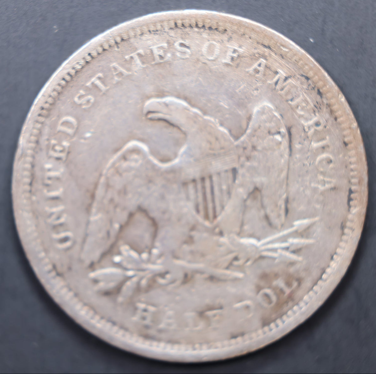 1839 Seated Liberty Silver Half Dollar, No Drape, Very Fine. Store #HR2036.
